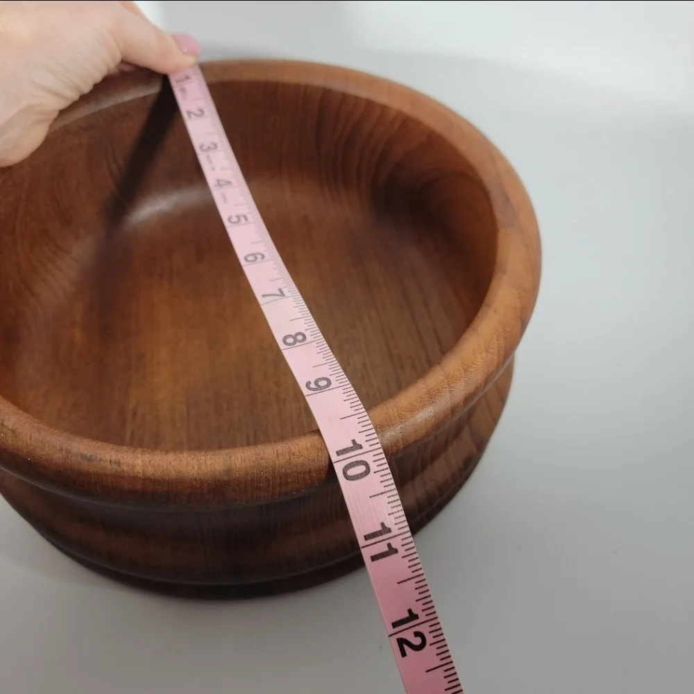 Selandia MCM Large Teakwood Bowl Atomic Decor 10 Inch Thailand Vintage